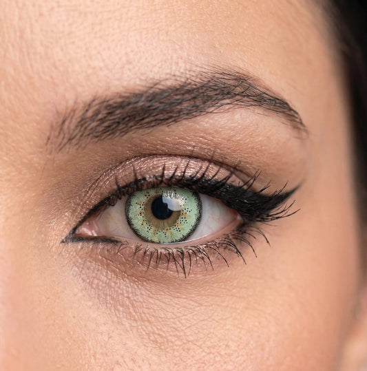 Cool Green contact lens close-up eye shot