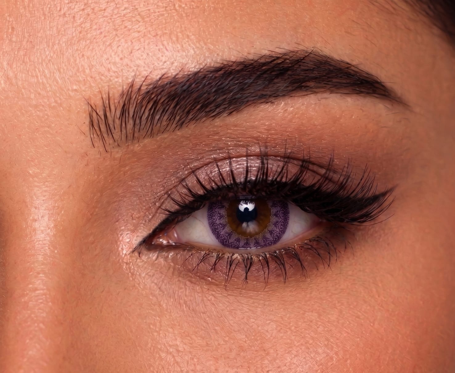 Mystic Dusk contact lens close-up eye shot